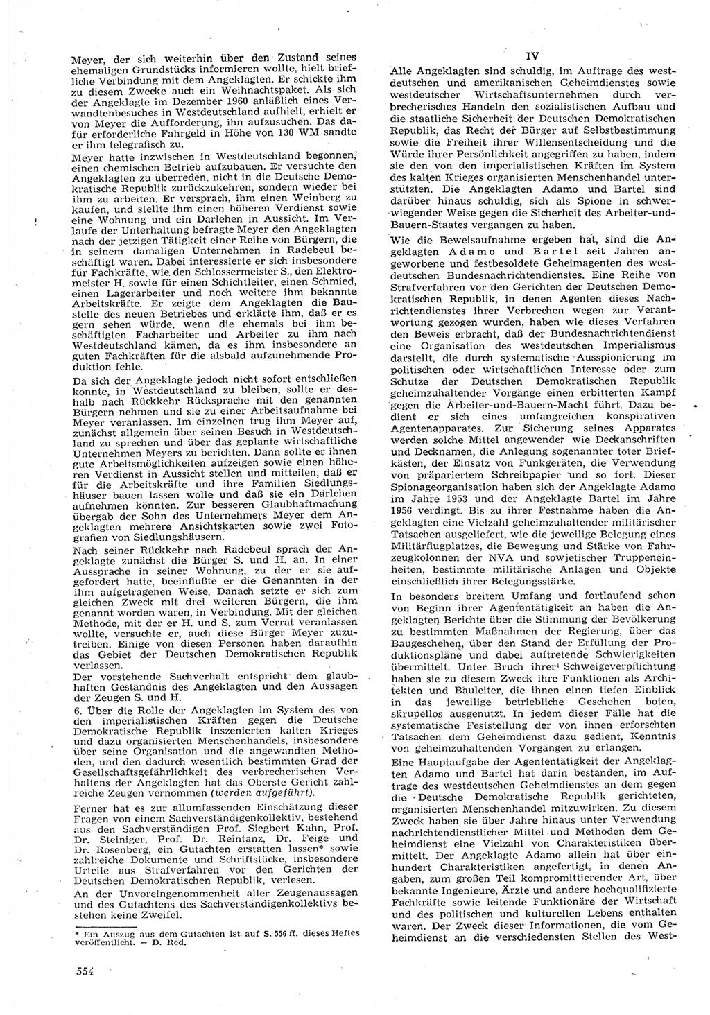 Neue Justiz (NJ), Zeitschrift für Recht und Rechtswissenschaft [Deutsche Demokratische Republik (DDR)], 15. Jahrgang 1961, Seite 554 (NJ DDR 1961, S. 554)
