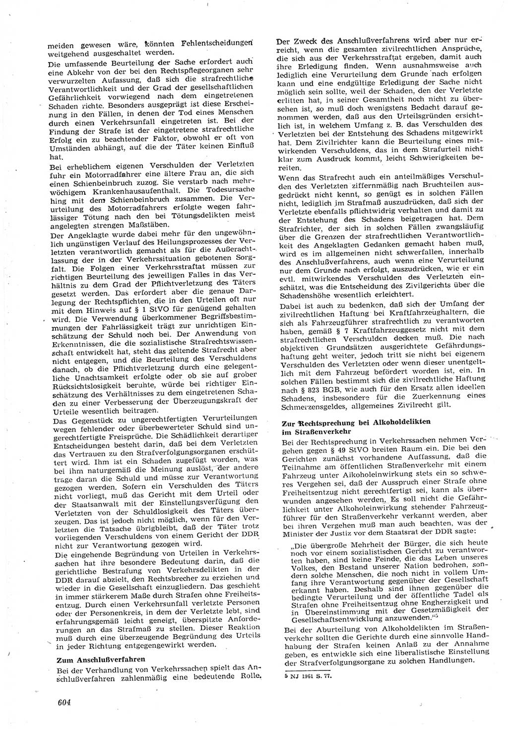 Neue Justiz (NJ), Zeitschrift für Recht und Rechtswissenschaft [Deutsche Demokratische Republik (DDR)], 15. Jahrgang 1961, Seite 604 (NJ DDR 1961, S. 604)