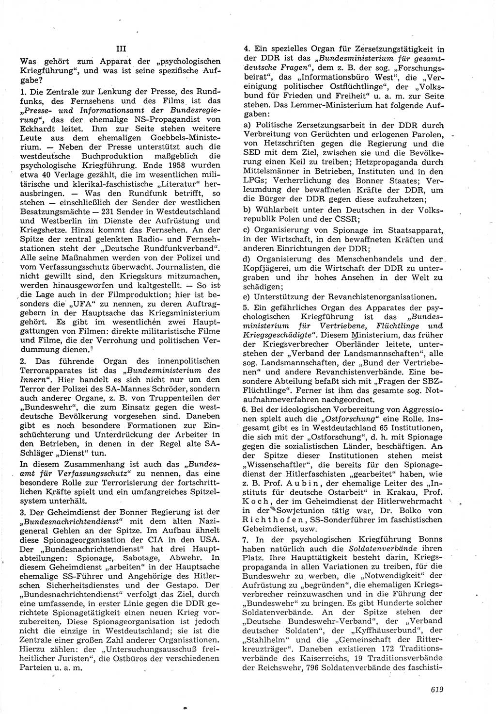 Neue Justiz (NJ), Zeitschrift für Recht und Rechtswissenschaft [Deutsche Demokratische Republik (DDR)], 15. Jahrgang 1961, Seite 619 (NJ DDR 1961, S. 619)