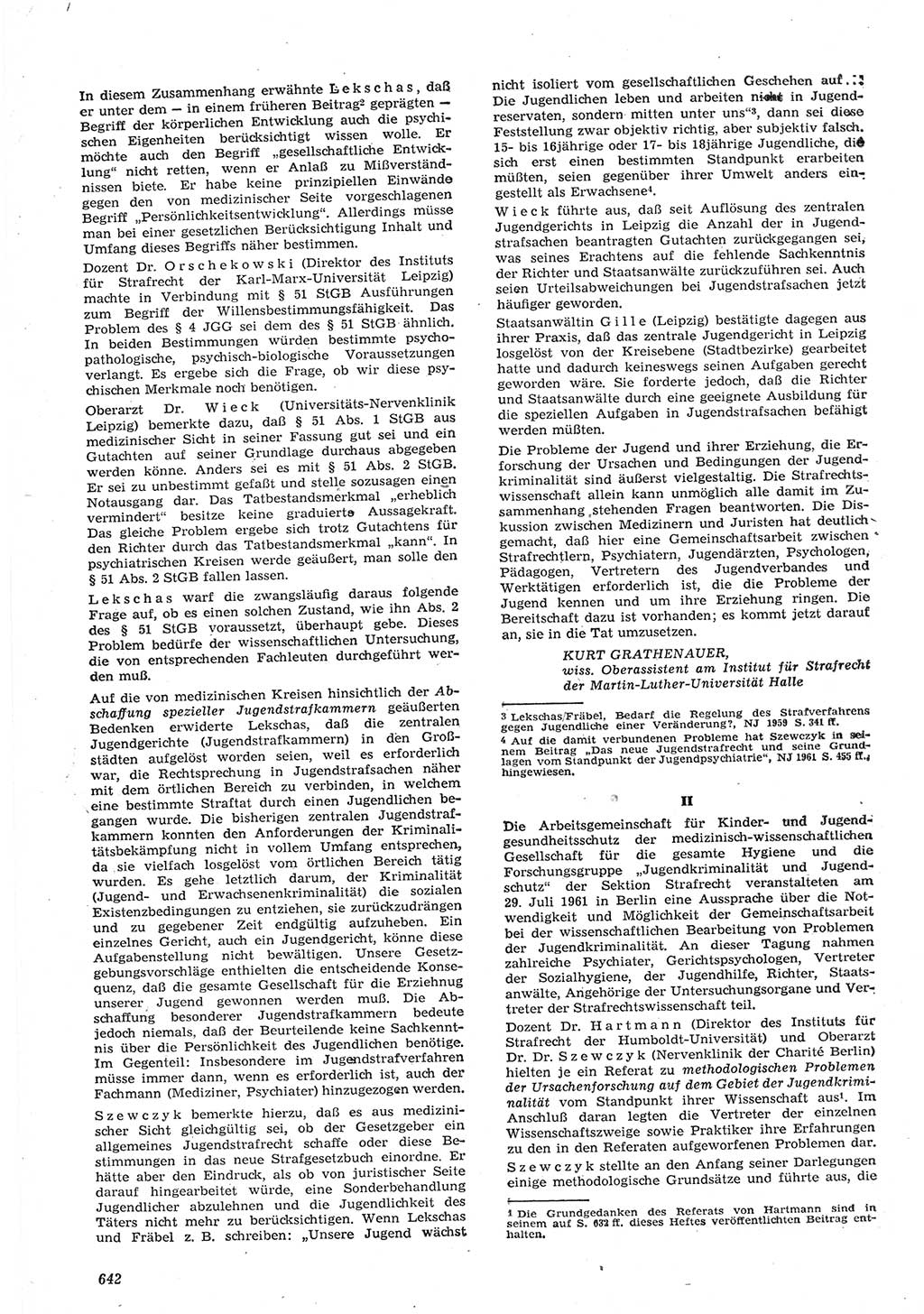 Neue Justiz (NJ), Zeitschrift für Recht und Rechtswissenschaft [Deutsche Demokratische Republik (DDR)], 15. Jahrgang 1961, Seite 642 (NJ DDR 1961, S. 642)