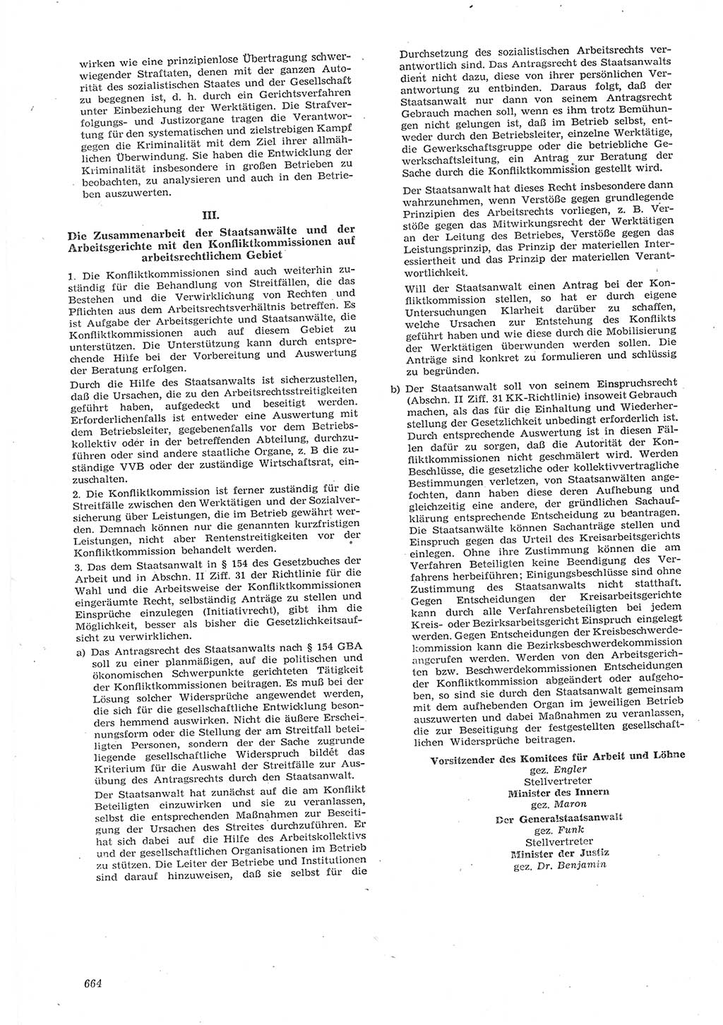 Neue Justiz (NJ), Zeitschrift für Recht und Rechtswissenschaft [Deutsche Demokratische Republik (DDR)], 15. Jahrgang 1961, Seite 664 (NJ DDR 1961, S. 664)