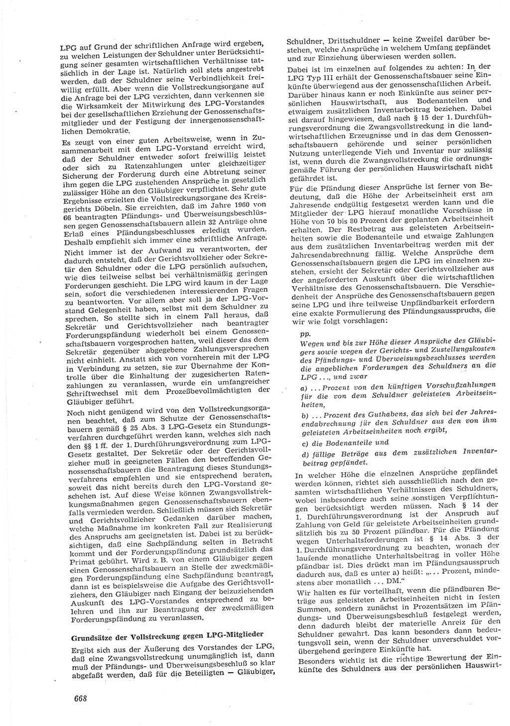 Neue Justiz (NJ), Zeitschrift für Recht und Rechtswissenschaft [Deutsche Demokratische Republik (DDR)], 15. Jahrgang 1961, Seite 668 (NJ DDR 1961, S. 668)