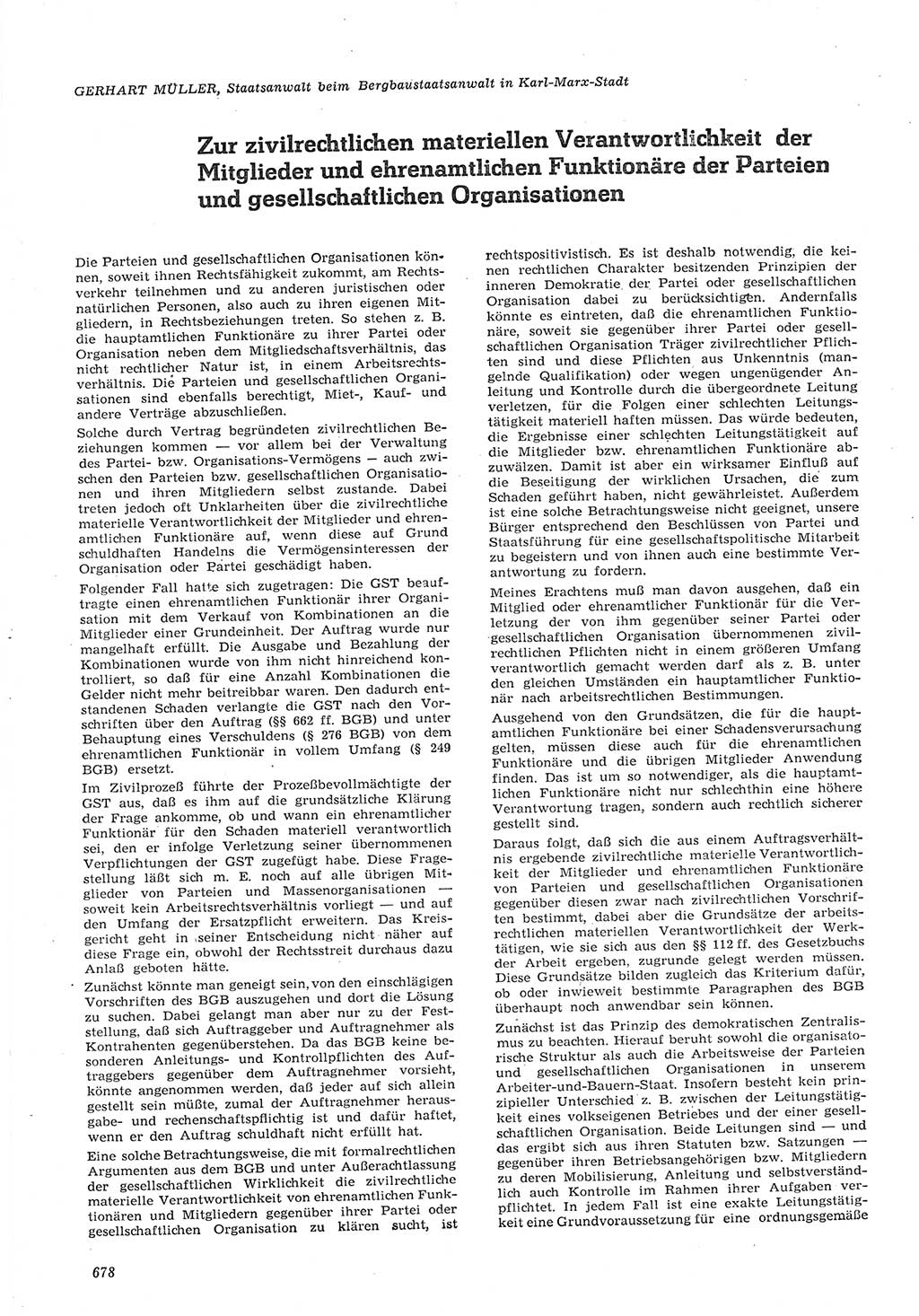 Neue Justiz (NJ), Zeitschrift für Recht und Rechtswissenschaft [Deutsche Demokratische Republik (DDR)], 15. Jahrgang 1961, Seite 678 (NJ DDR 1961, S. 678)