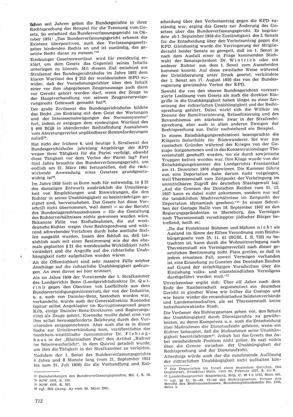 Neue Justiz (NJ), Zeitschrift für Recht und Rechtswissenschaft [Deutsche Demokratische Republik (DDR)], 15. Jahrgang 1961, Seite 712 (NJ DDR 1961, S. 712)