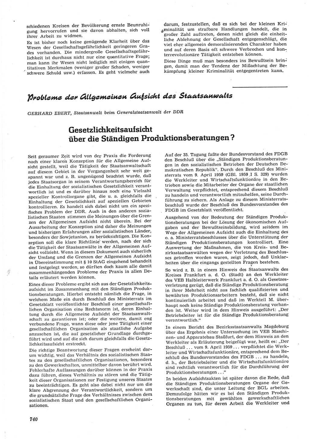 Neue Justiz (NJ), Zeitschrift für Recht und Rechtswissenschaft [Deutsche Demokratische Republik (DDR)], 15. Jahrgang 1961, Seite 740 (NJ DDR 1961, S. 740)