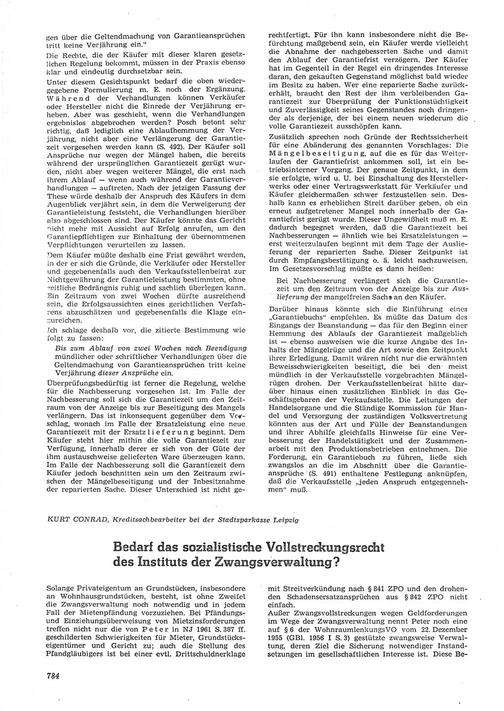 Neue Justiz (NJ), Zeitschrift für Recht und Rechtswissenschaft [Deutsche Demokratische Republik (DDR)], 15. Jahrgang 1961, Seite 784 (NJ DDR 1961, S. 784)