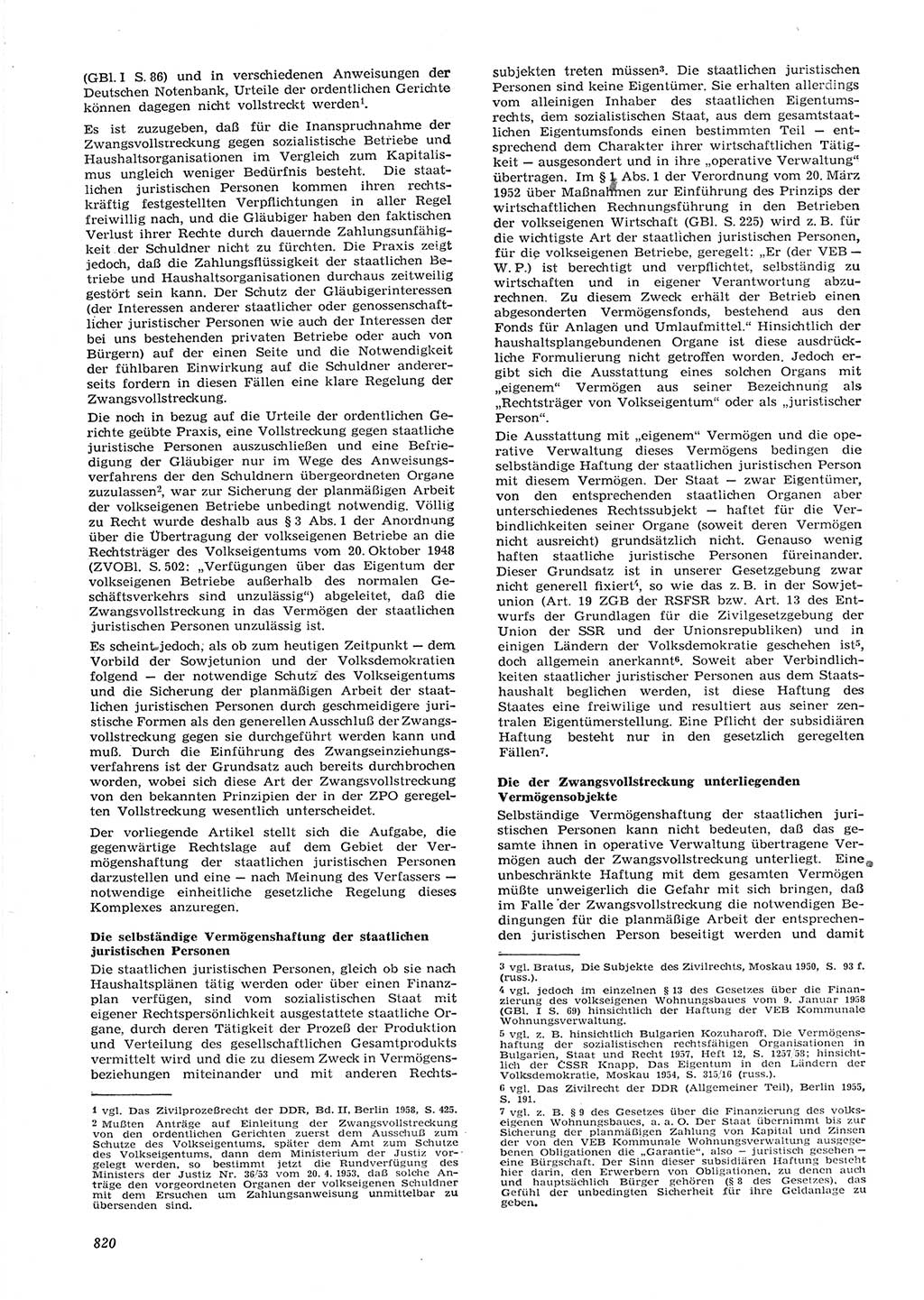 Neue Justiz (NJ), Zeitschrift für Recht und Rechtswissenschaft [Deutsche Demokratische Republik (DDR)], 15. Jahrgang 1961, Seite 820 (NJ DDR 1961, S. 820)