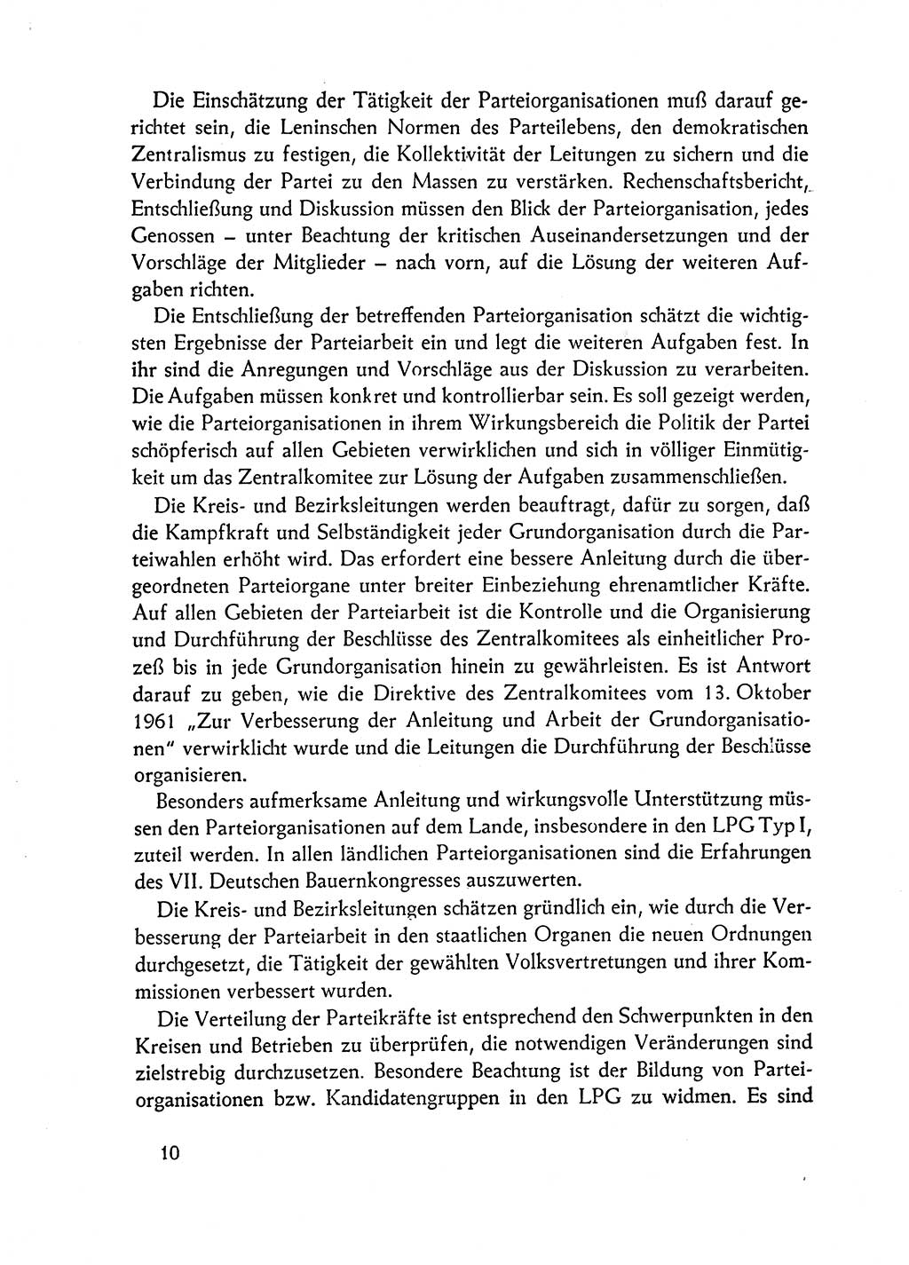Dokumente der Sozialistischen Einheitspartei Deutschlands (SED) [Deutsche Demokratische Republik (DDR)] 1962-1963, Seite 10 (Dok. SED DDR 1962-1963, S. 10)