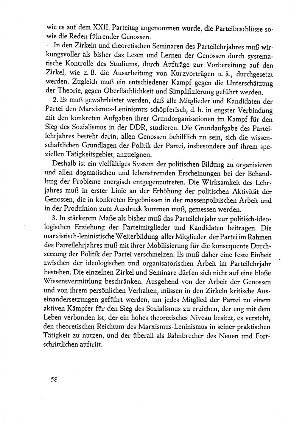 Dokumente der Sozialistischen Einheitspartei Deutschlands (SED) [Deutsche Demokratische Republik (DDR)] 1962-1963, Seite 58 (Dok. SED DDR 1962-1963, S. 58)