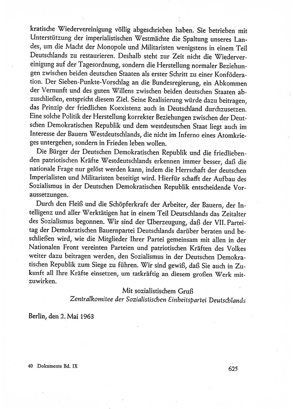 Dokumente der Sozialistischen Einheitspartei Deutschlands (SED) [Deutsche Demokratische Republik (DDR)] 1962-1963, Seite 625 (Dok. SED DDR 1962-1963, S. 625)