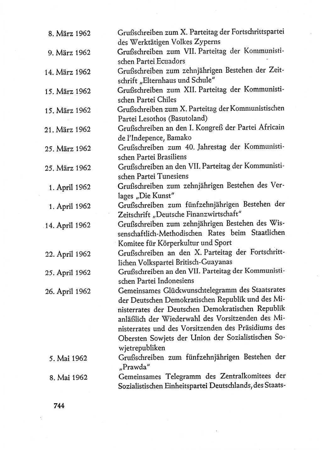 Dokumente der Sozialistischen Einheitspartei Deutschlands (SED) [Deutsche Demokratische Republik (DDR)] 1962-1963, Seite 744 (Dok. SED DDR 1962-1963, S. 744)