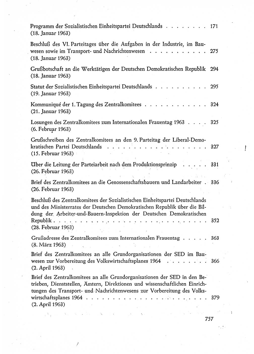 Dokumente der Sozialistischen Einheitspartei Deutschlands (SED) [Deutsche Demokratische Republik (DDR)] 1962-1963, Seite 757 (Dok. SED DDR 1962-1963, S. 757)