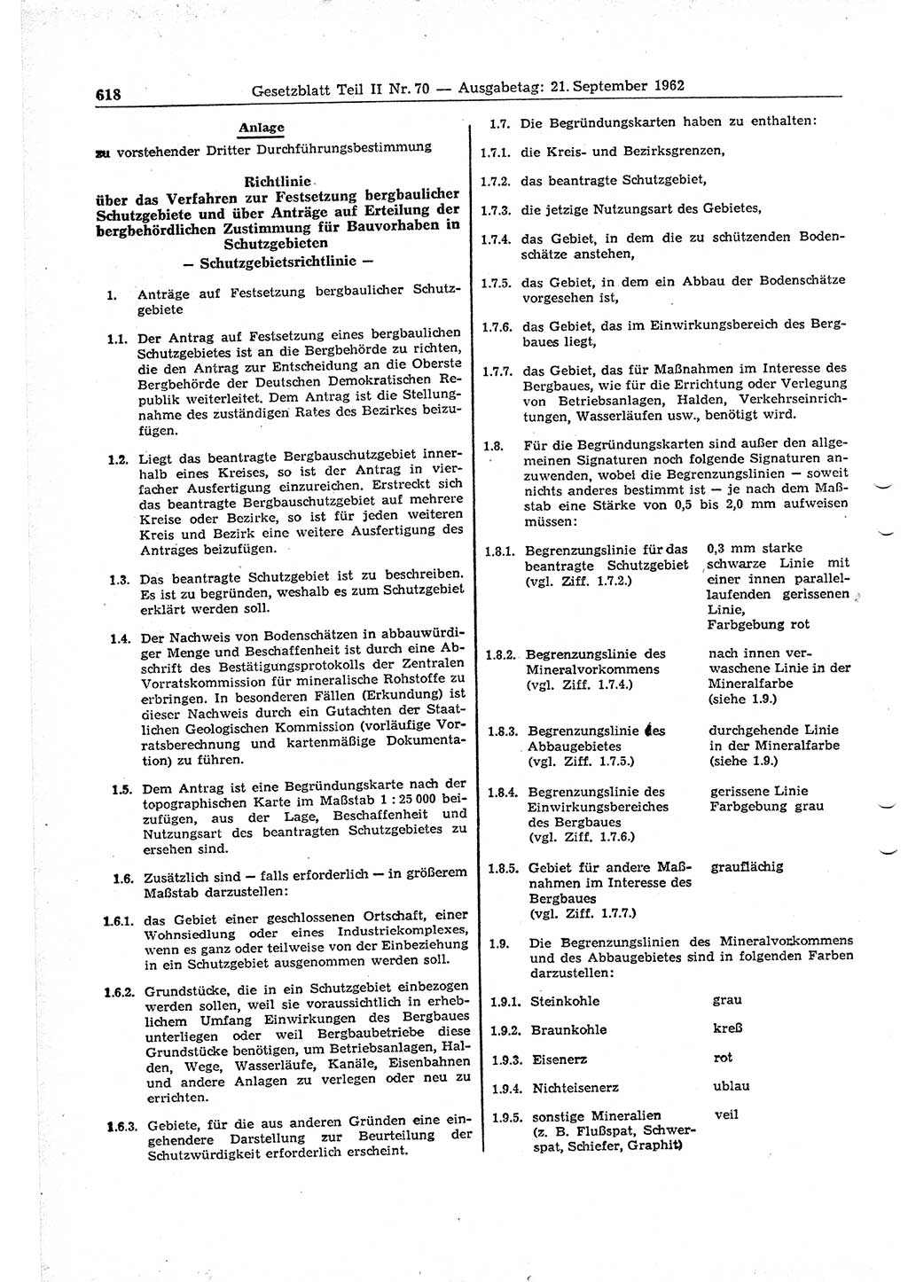 Gesetzblatt (GBl.) der Deutschen Demokratischen Republik (DDR) Teil ⅠⅠ 1962, Seite 618 (GBl. DDR ⅠⅠ 1962, S. 618)