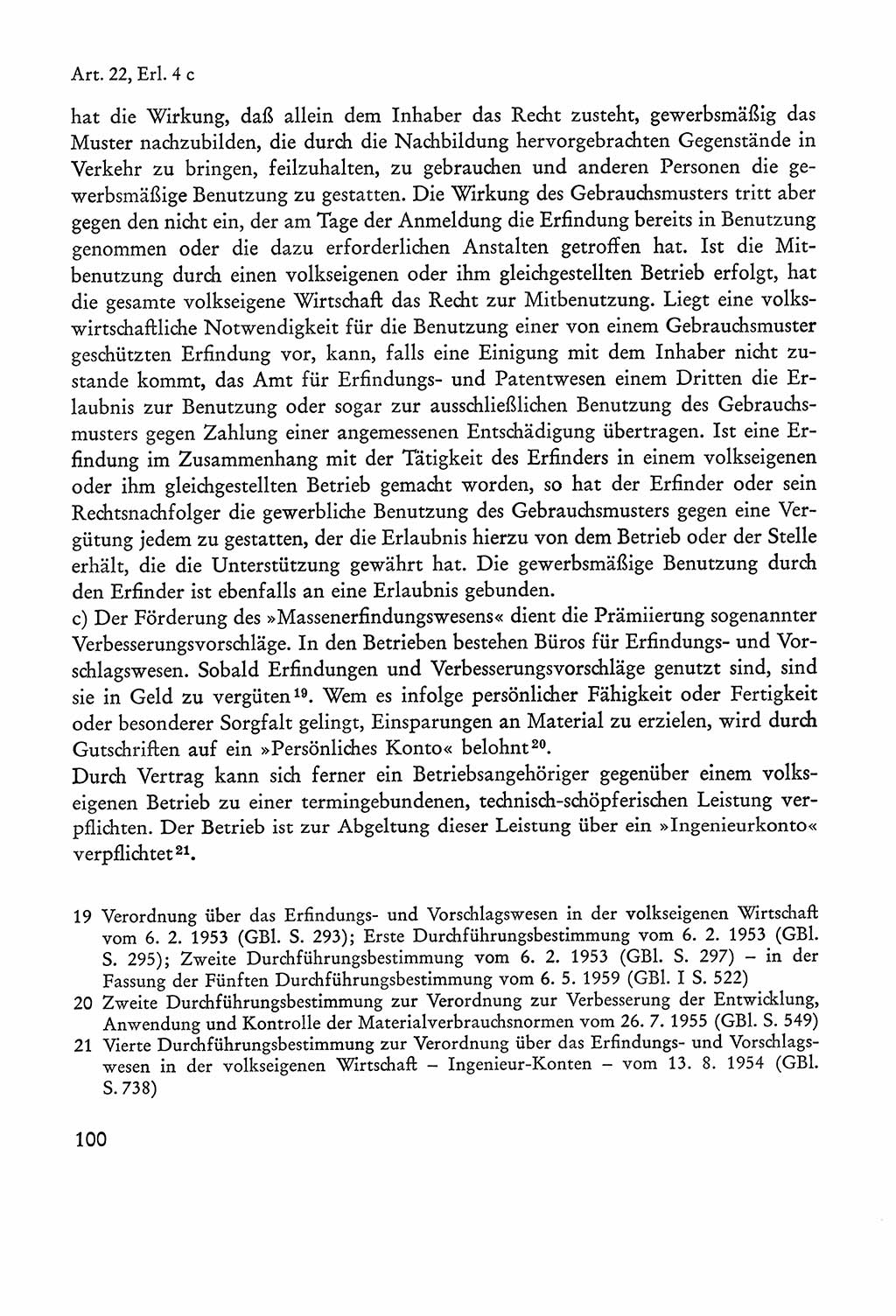 Verfassung der Sowjetischen Besatzungszone (SBZ) Deutschlands [Deutsche Demokratische Republik (DDR)], Text und Kommentar [Bundesrepublik Deutschland (BRD)] 1962, Seite 100 (Verf. SBZ Dtl. DDR Komm. BRD 1962, S. 100)