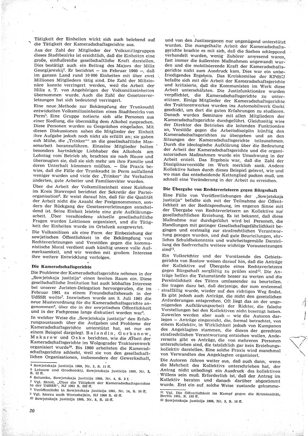 Neue Justiz (NJ), Zeitschrift für Recht und Rechtswissenschaft [Deutsche Demokratische Republik (DDR)], 16. Jahrgang 1962, Seite 20 (NJ DDR 1962, S. 20)
