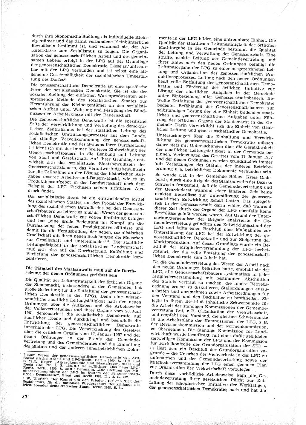 Neue Justiz (NJ), Zeitschrift für Recht und Rechtswissenschaft [Deutsche Demokratische Republik (DDR)], 16. Jahrgang 1962, Seite 32 (NJ DDR 1962, S. 32)