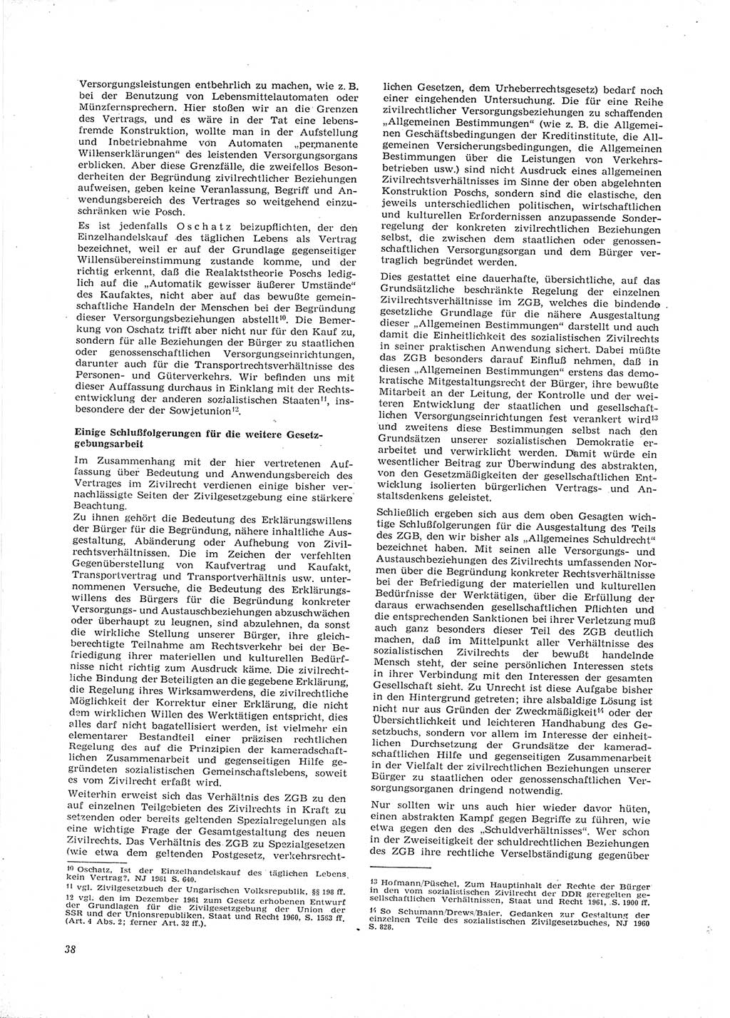 Neue Justiz (NJ), Zeitschrift für Recht und Rechtswissenschaft [Deutsche Demokratische Republik (DDR)], 16. Jahrgang 1962, Seite 38 (NJ DDR 1962, S. 38)