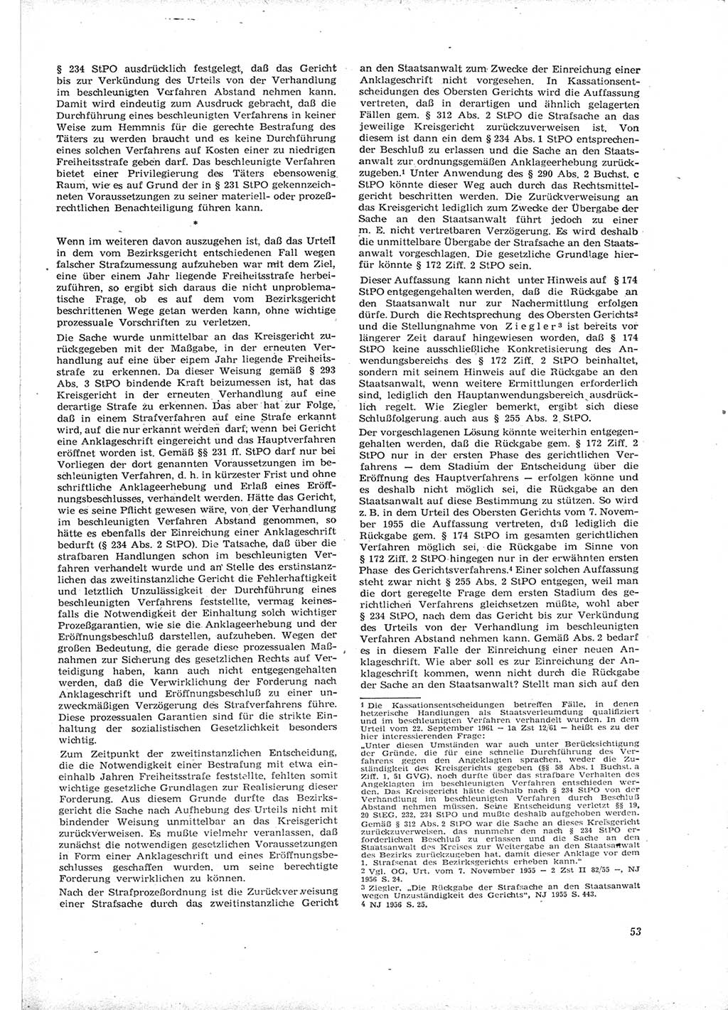 Neue Justiz (NJ), Zeitschrift für Recht und Rechtswissenschaft [Deutsche Demokratische Republik (DDR)], 16. Jahrgang 1962, Seite 53 (NJ DDR 1962, S. 53)