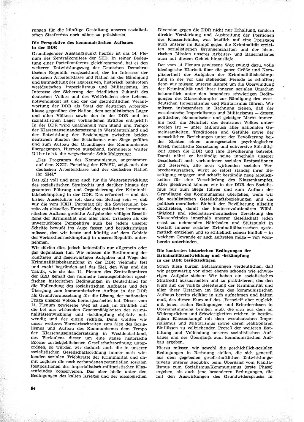 Neue Justiz (NJ), Zeitschrift für Recht und Rechtswissenschaft [Deutsche Demokratische Republik (DDR)], 16. Jahrgang 1962, Seite 84 (NJ DDR 1962, S. 84)