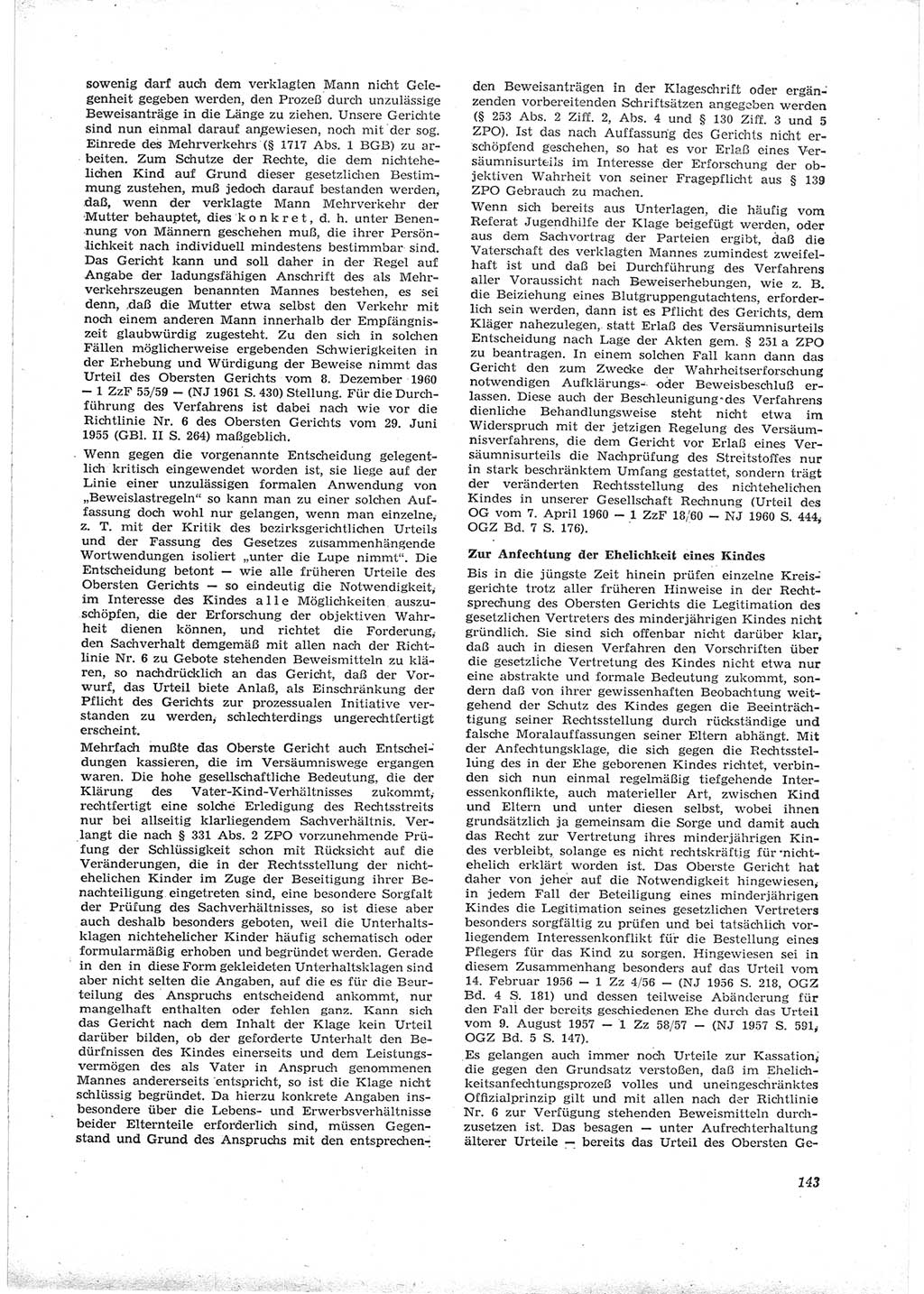 Neue Justiz (NJ), Zeitschrift für Recht und Rechtswissenschaft [Deutsche Demokratische Republik (DDR)], 16. Jahrgang 1962, Seite 143 (NJ DDR 1962, S. 143)