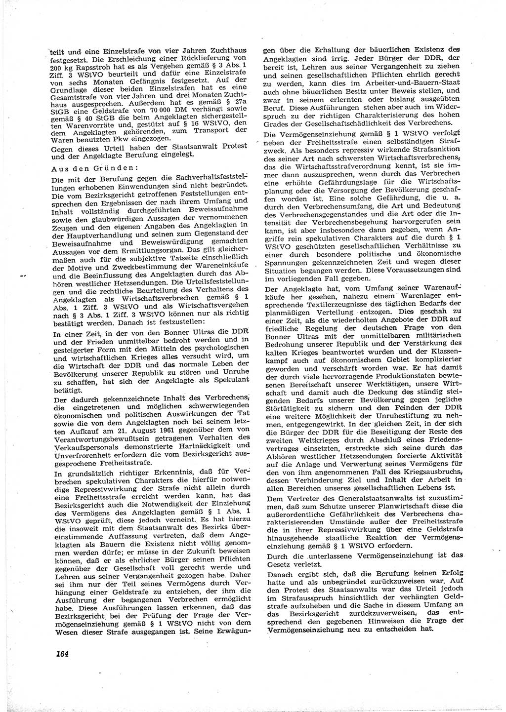 Neue Justiz (NJ), Zeitschrift für Recht und Rechtswissenschaft [Deutsche Demokratische Republik (DDR)], 16. Jahrgang 1962, Seite 164 (NJ DDR 1962, S. 164)