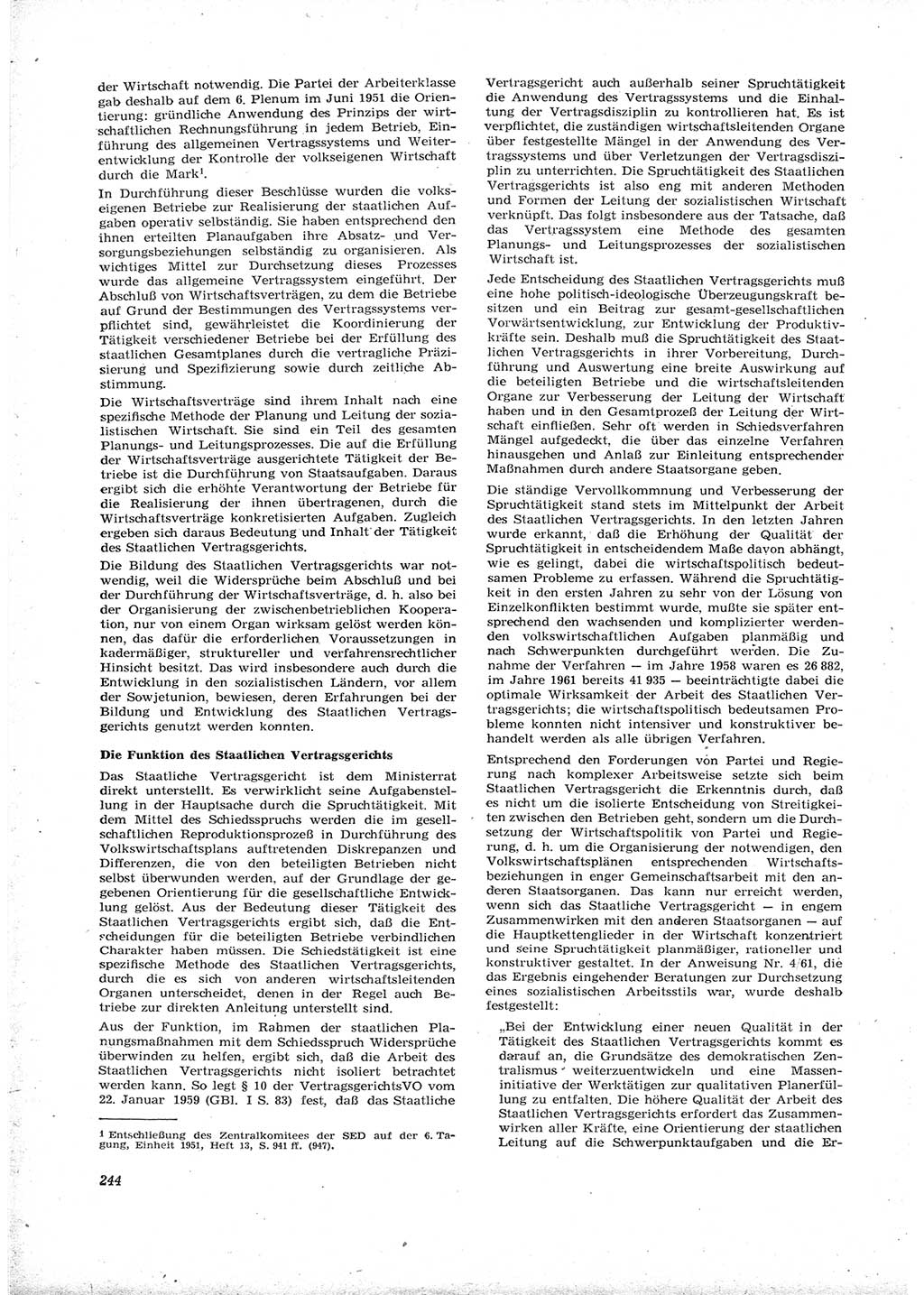 Neue Justiz (NJ), Zeitschrift für Recht und Rechtswissenschaft [Deutsche Demokratische Republik (DDR)], 16. Jahrgang 1962, Seite 244 (NJ DDR 1962, S. 244)