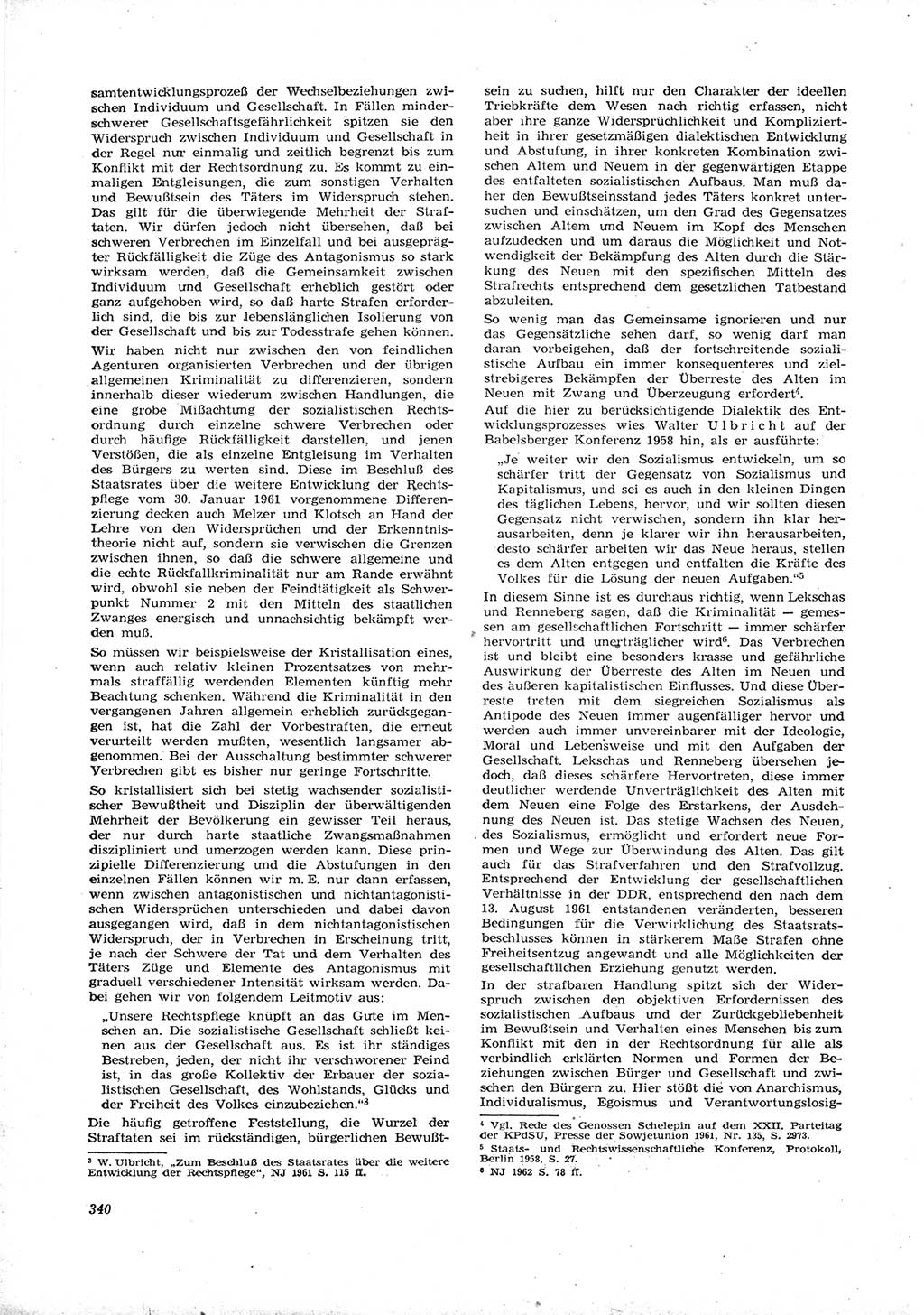 Neue Justiz (NJ), Zeitschrift für Recht und Rechtswissenschaft [Deutsche Demokratische Republik (DDR)], 16. Jahrgang 1962, Seite 340 (NJ DDR 1962, S. 340)