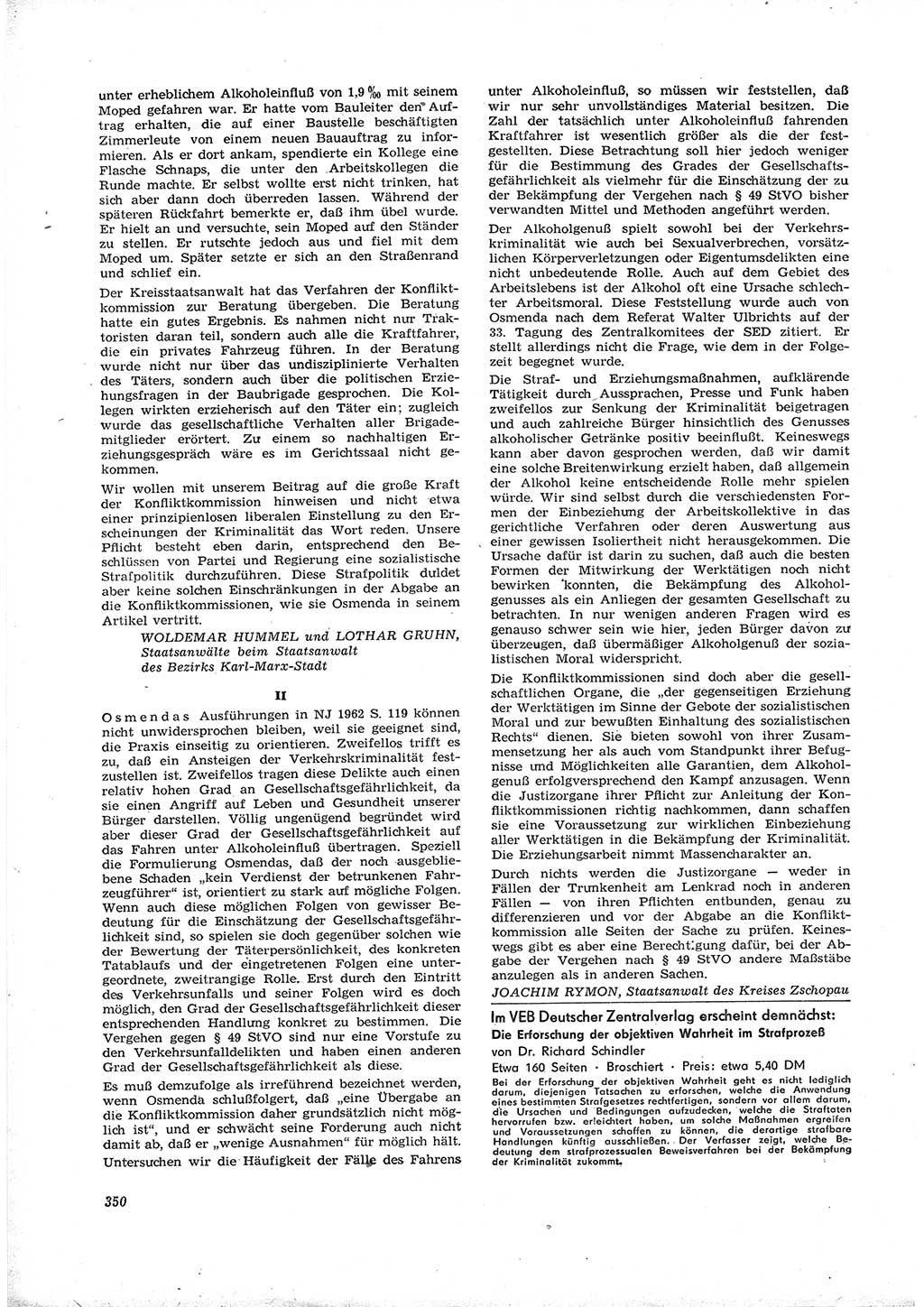 Neue Justiz (NJ), Zeitschrift für Recht und Rechtswissenschaft [Deutsche Demokratische Republik (DDR)], 16. Jahrgang 1962, Seite 350 (NJ DDR 1962, S. 350)