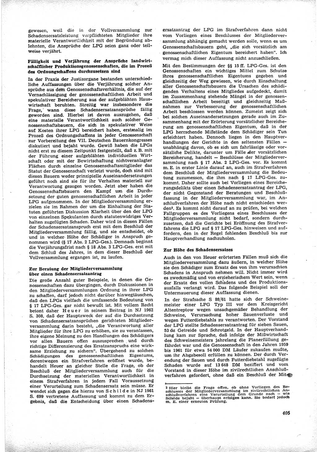 Neue Justiz (NJ), Zeitschrift für Recht und Rechtswissenschaft [Deutsche Demokratische Republik (DDR)], 16. Jahrgang 1962, Seite 405 (NJ DDR 1962, S. 405)