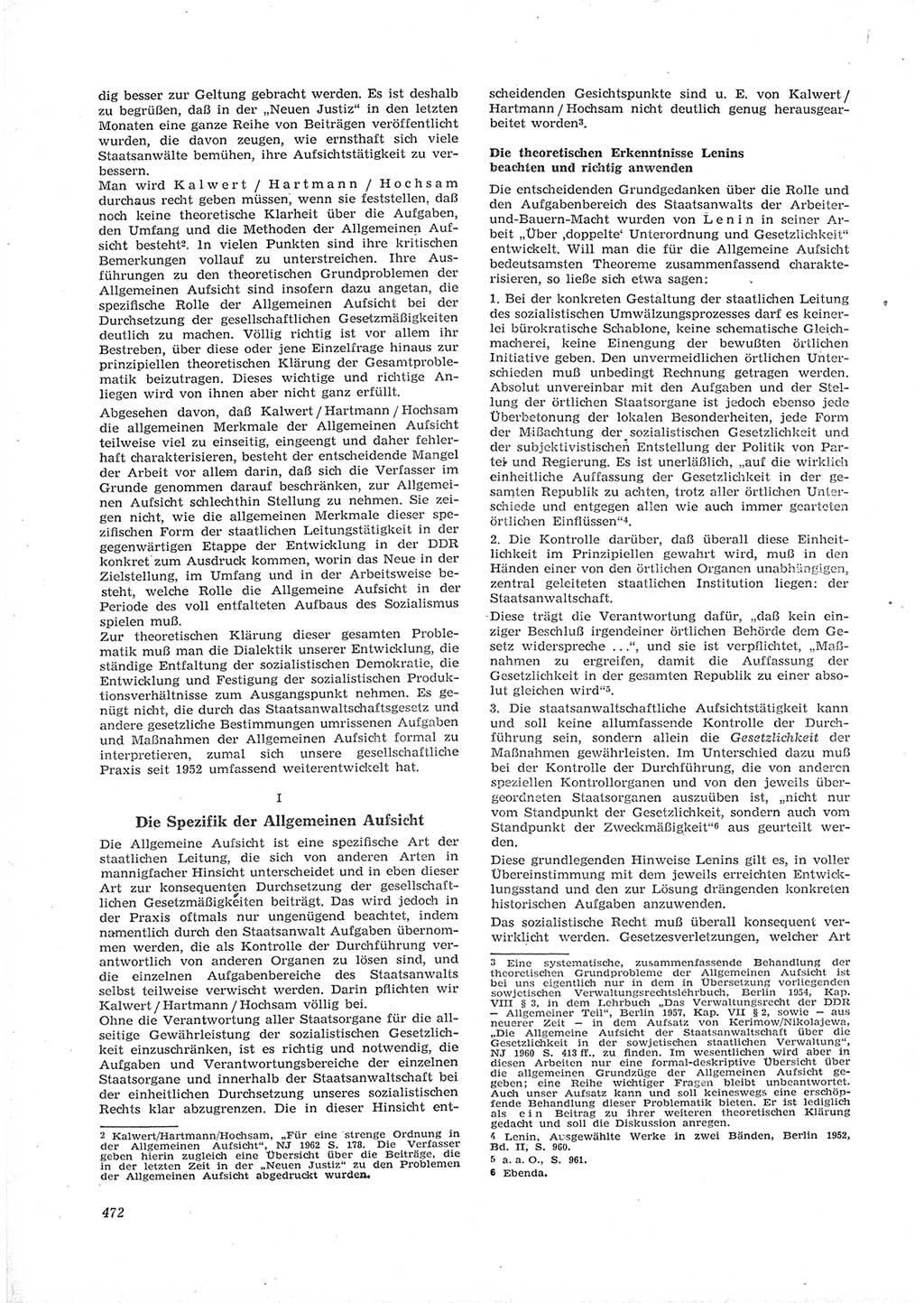 Neue Justiz (NJ), Zeitschrift für Recht und Rechtswissenschaft [Deutsche Demokratische Republik (DDR)], 16. Jahrgang 1962, Seite 472 (NJ DDR 1962, S. 472)