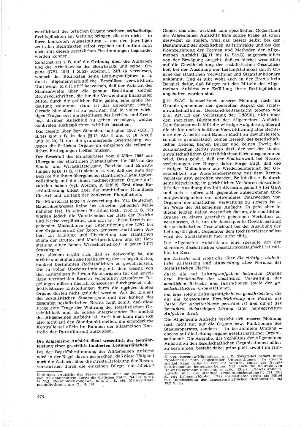 Neue Justiz (NJ), Zeitschrift für Recht und Rechtswissenschaft [Deutsche Demokratische Republik (DDR)], 16. Jahrgang 1962, Seite 474 (NJ DDR 1962, S. 474)