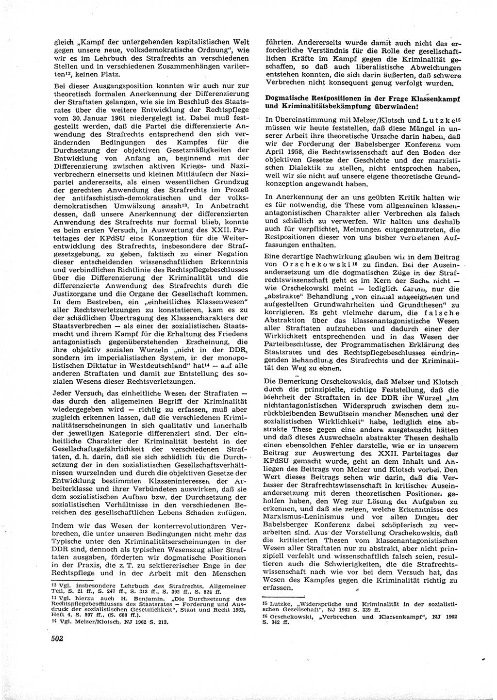 Neue Justiz (NJ), Zeitschrift für Recht und Rechtswissenschaft [Deutsche Demokratische Republik (DDR)], 16. Jahrgang 1962, Seite 502 (NJ DDR 1962, S. 502)