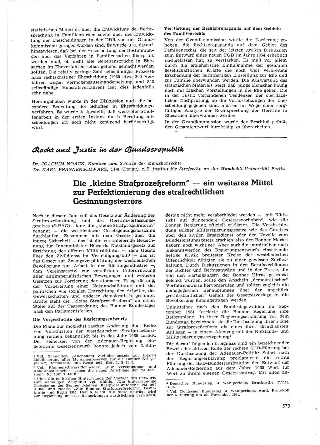 Neue Justiz (NJ), Zeitschrift für Recht und Rechtswissenschaft [Deutsche Demokratische Republik (DDR)], 16. Jahrgang 1962, Seite 573 (NJ DDR 1962, S. 573)