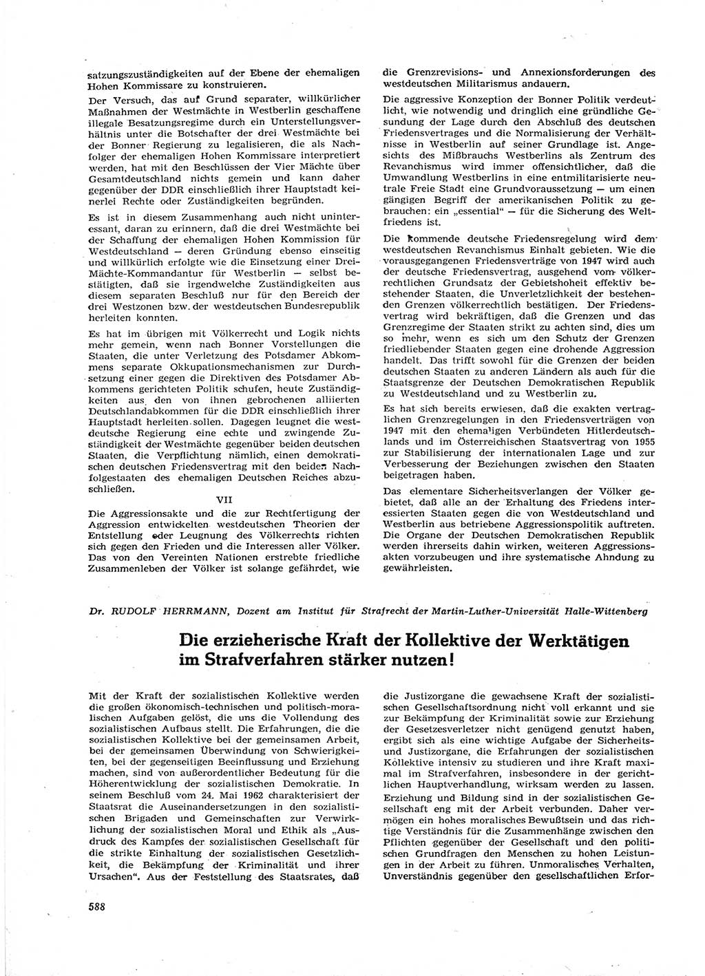 Neue Justiz (NJ), Zeitschrift für Recht und Rechtswissenschaft [Deutsche Demokratische Republik (DDR)], 16. Jahrgang 1962, Seite 588 (NJ DDR 1962, S. 588)