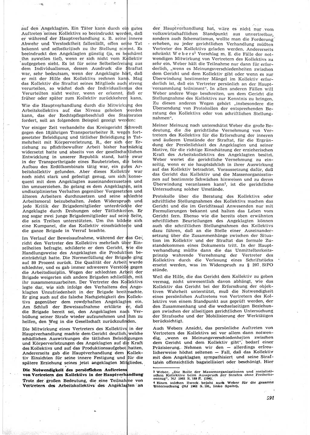 Neue Justiz (NJ), Zeitschrift für Recht und Rechtswissenschaft [Deutsche Demokratische Republik (DDR)], 16. Jahrgang 1962, Seite 591 (NJ DDR 1962, S. 591)