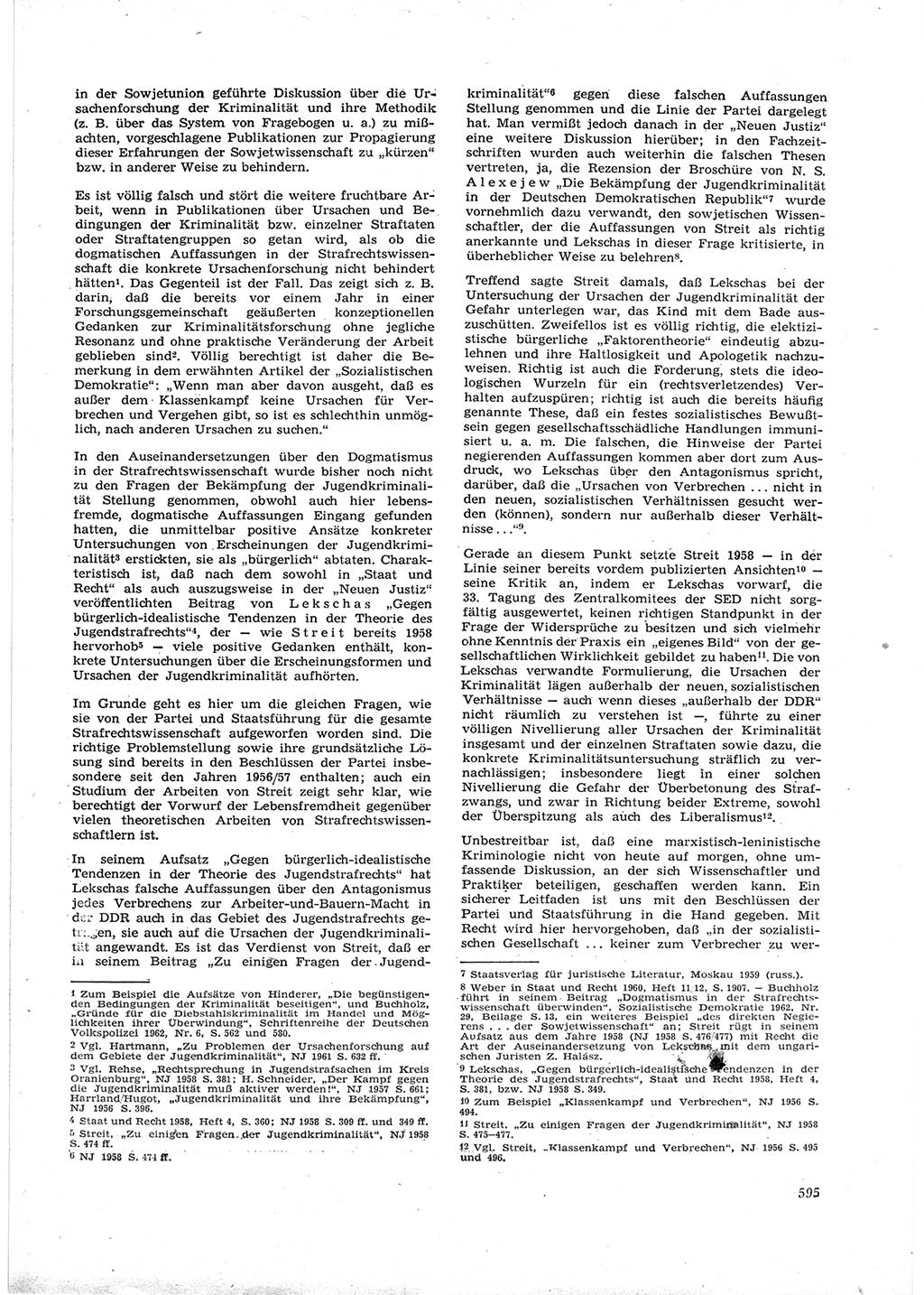 Neue Justiz (NJ), Zeitschrift für Recht und Rechtswissenschaft [Deutsche Demokratische Republik (DDR)], 16. Jahrgang 1962, Seite 595 (NJ DDR 1962, S. 595)