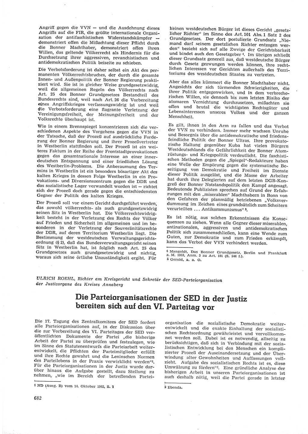 Neue Justiz (NJ), Zeitschrift für Recht und Rechtswissenschaft [Deutsche Demokratische Republik (DDR)], 16. Jahrgang 1962, Seite 682 (NJ DDR 1962, S. 682)