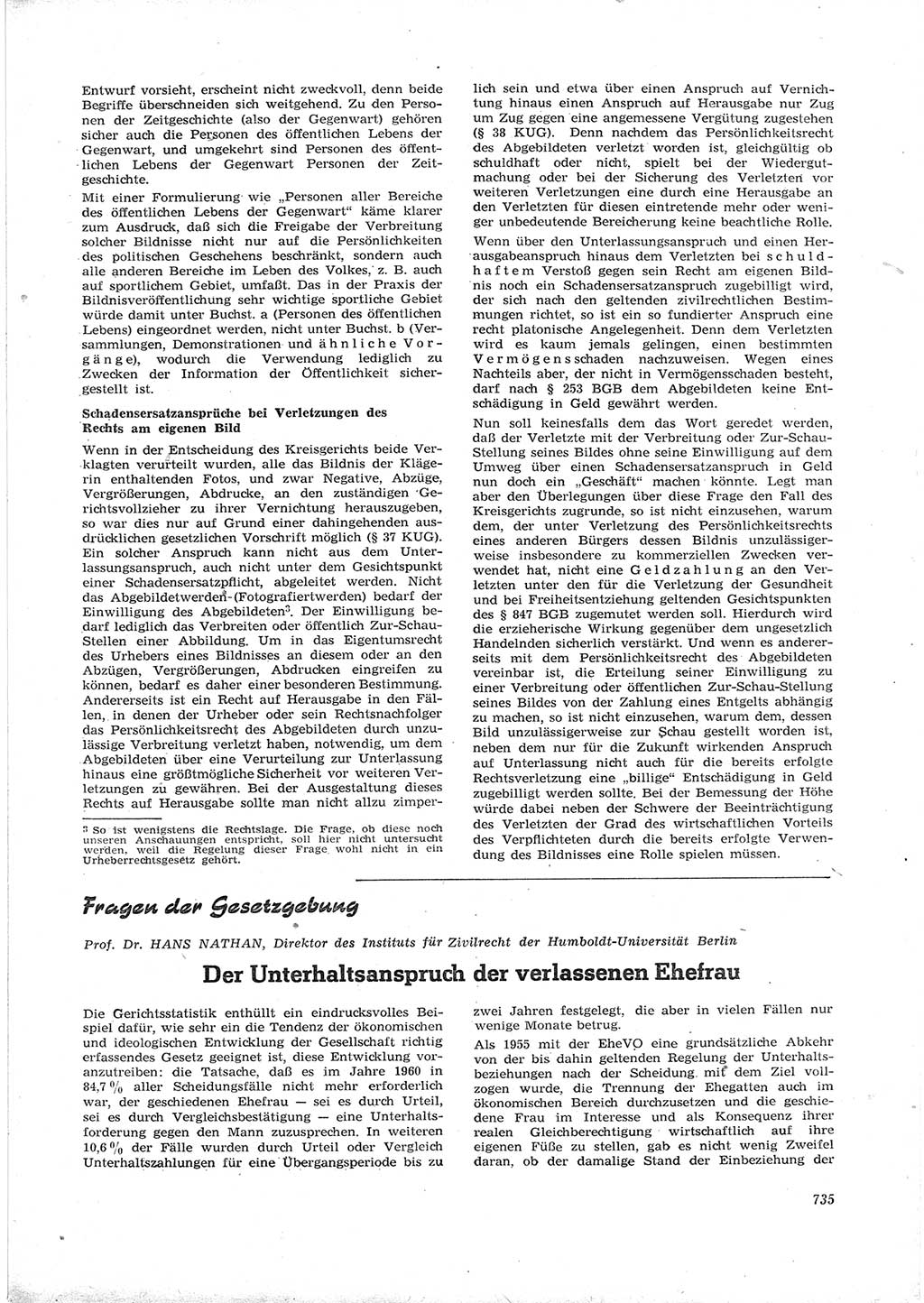 Neue Justiz (NJ), Zeitschrift für Recht und Rechtswissenschaft [Deutsche Demokratische Republik (DDR)], 16. Jahrgang 1962, Seite 735 (NJ DDR 1962, S. 735)