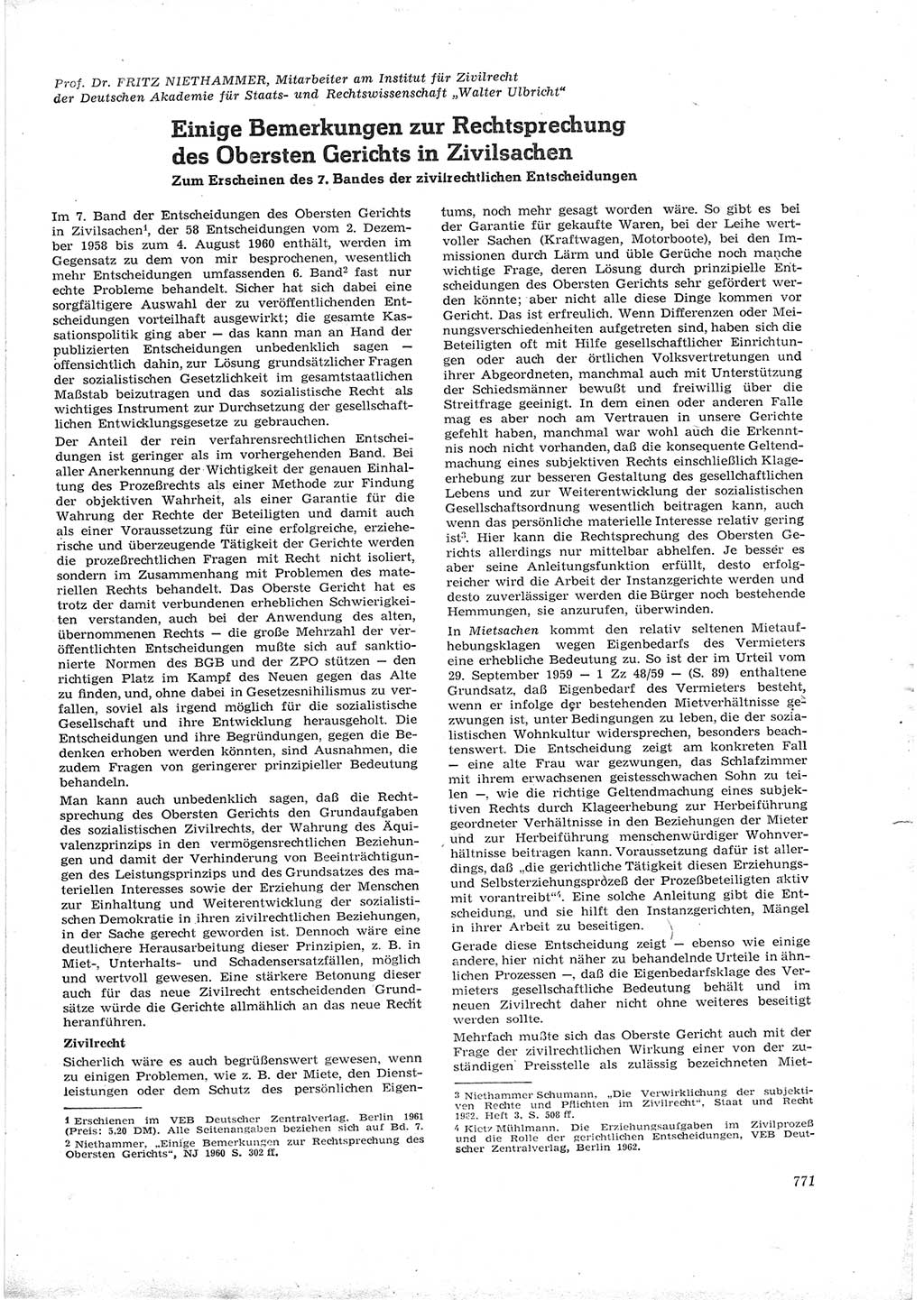 Neue Justiz (NJ), Zeitschrift für Recht und Rechtswissenschaft [Deutsche Demokratische Republik (DDR)], 16. Jahrgang 1962, Seite 771 (NJ DDR 1962, S. 771)