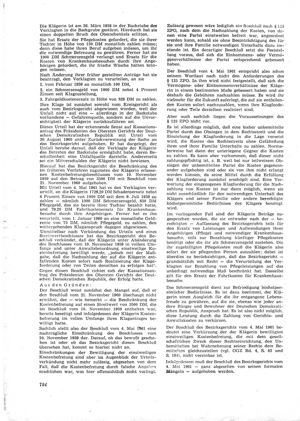 Neue Justiz (NJ), Zeitschrift für Recht und Rechtswissenschaft [Deutsche Demokratische Republik (DDR)], 16. Jahrgang 1962, Seite 784 (NJ DDR 1962, S. 784)