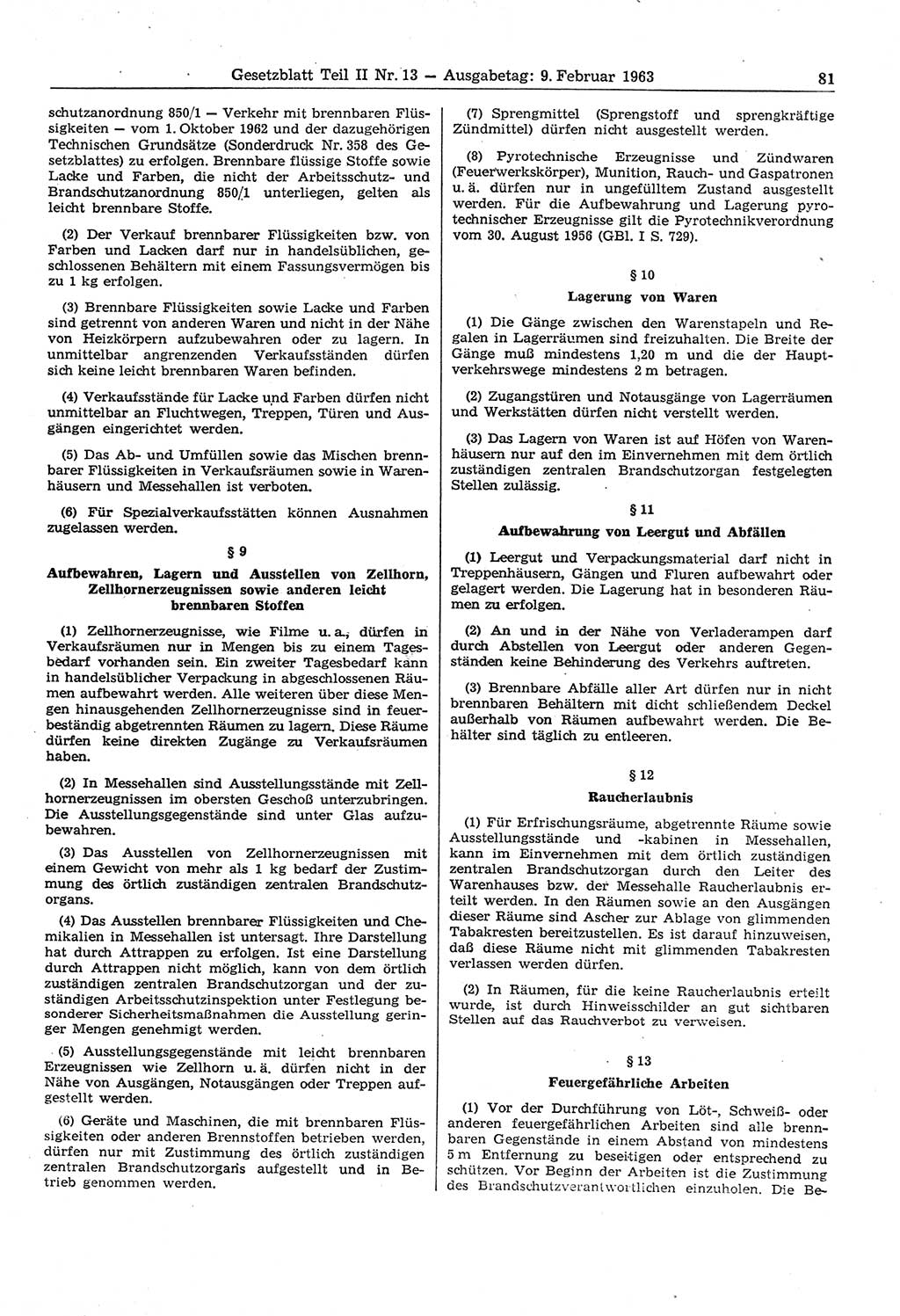 Gesetzblatt (GBl.) der Deutschen Demokratischen Republik (DDR) Teil ⅠⅠ 1963, Seite 81 (GBl. DDR ⅠⅠ 1963, S. 81)