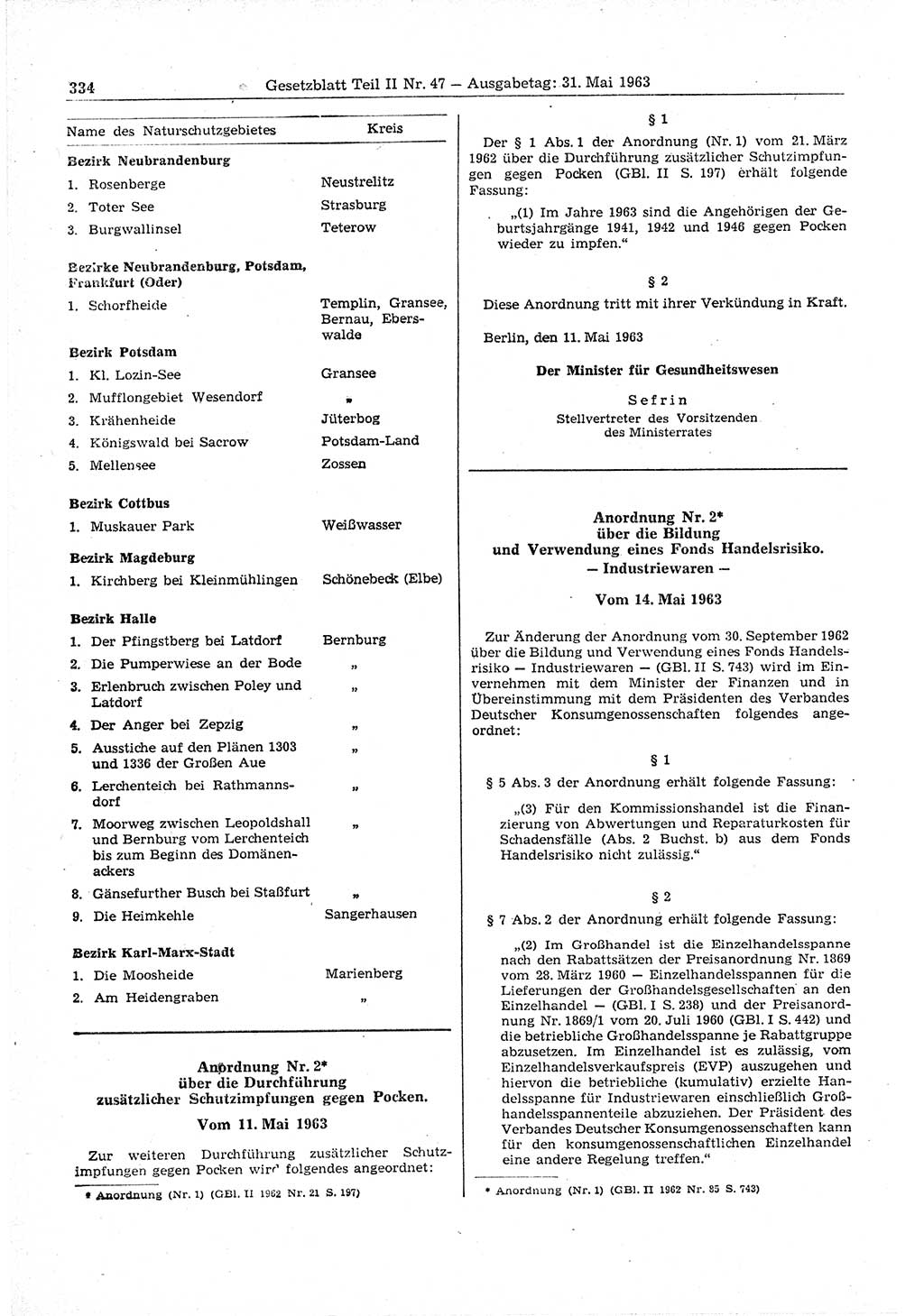 Gesetzblatt (GBl.) der Deutschen Demokratischen Republik (DDR) Teil ⅠⅠ 1963, Seite 334 (GBl. DDR ⅠⅠ 1963, S. 334)