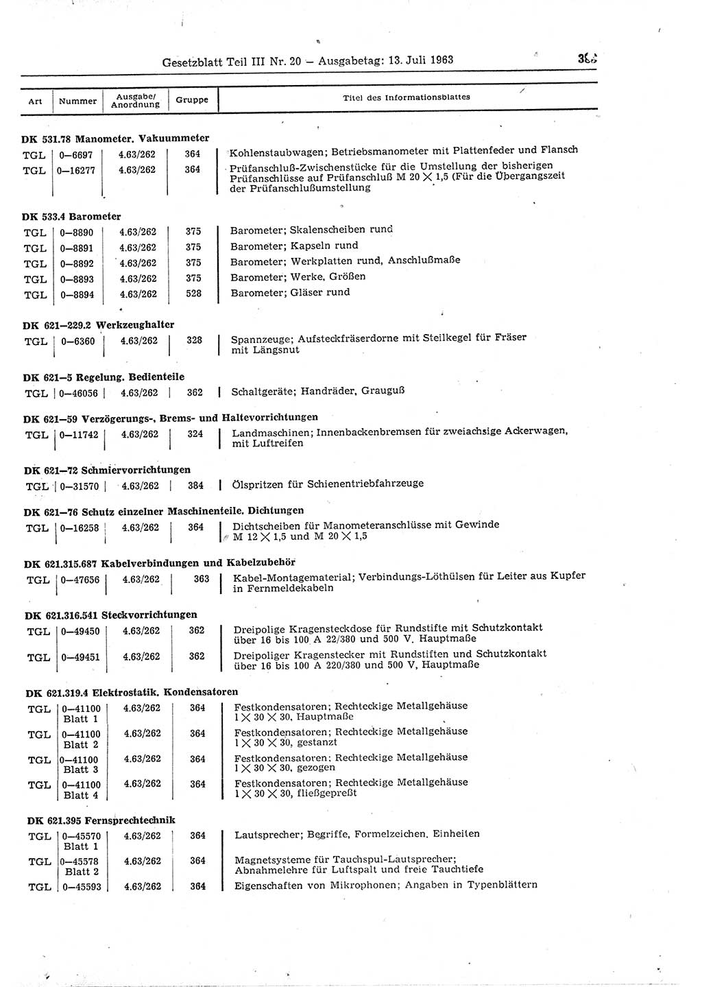 Gesetzblatt (GBl.) der Deutschen Demokratischen Republik (DDR) Teil ⅠⅠⅠ 1963, Seite 389 (GBl. DDR ⅠⅠⅠ 1963, S. 389)