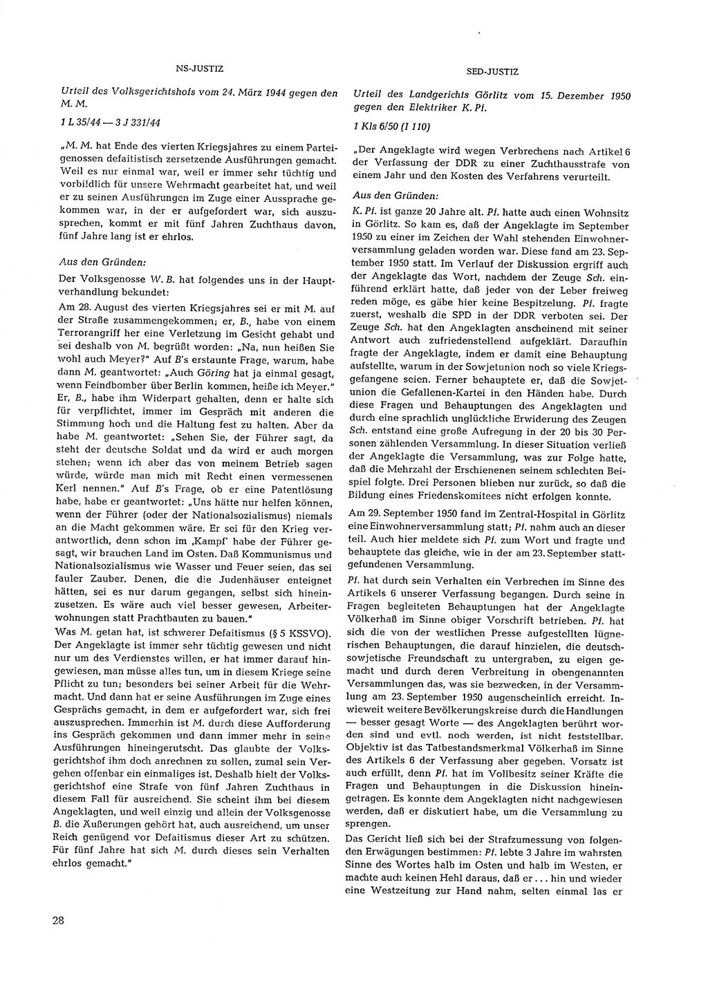 Partei-Justiz, Dokumentation über den nationalsozialistischen und kommunistischen Rechtsmißbrauch in Deutschland 1933-1963, Seite 28 (Part.-Just. Dtl. natsoz. komm. 1933-1963, S. 28)