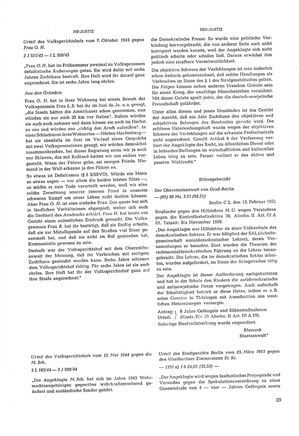 Partei-Justiz, Dokumentation über den nationalsozialistischen und kommunistischen Rechtsmißbrauch in Deutschland 1933-1963, Seite 29 (Part.-Just. Dtl. natsoz. komm. 1933-1963, S. 29)