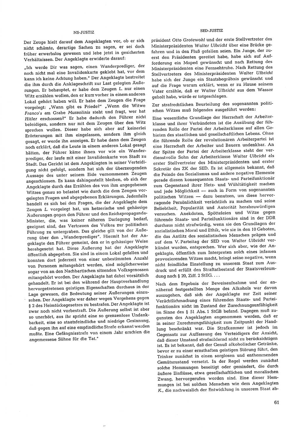 Partei-Justiz, Dokumentation über den nationalsozialistischen und kommunistischen Rechtsmißbrauch in Deutschland 1933-1963, Seite 61 (Part.-Just. Dtl. natsoz. komm. 1933-1963, S. 61)