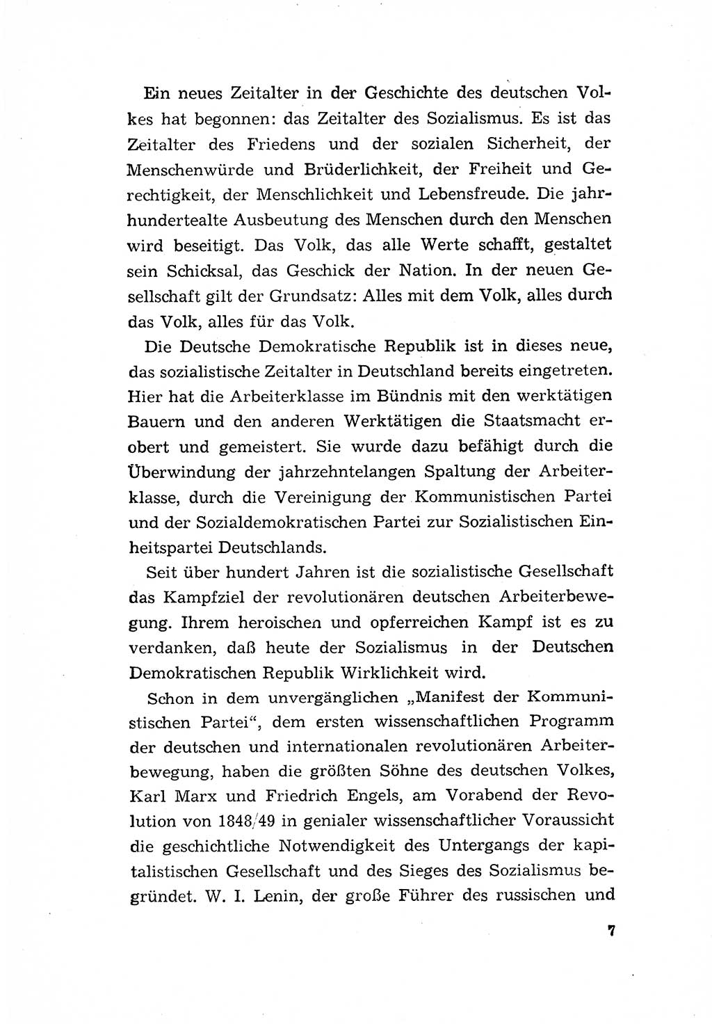 Programm der Sozialistischen Einheitspartei Deutschlands (SED) [Deutsche Demokratische Republik (DDR)] 1963, Seite 7 (Progr. SED DDR 1963, S. 7)