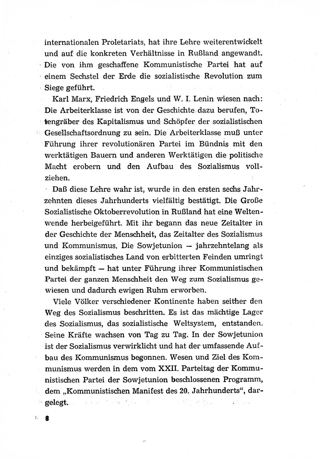 Programm der Sozialistischen Einheitspartei Deutschlands (SED) [Deutsche Demokratische Republik (DDR)] 1963, Seite 8 (Progr. SED DDR 1963, S. 8)