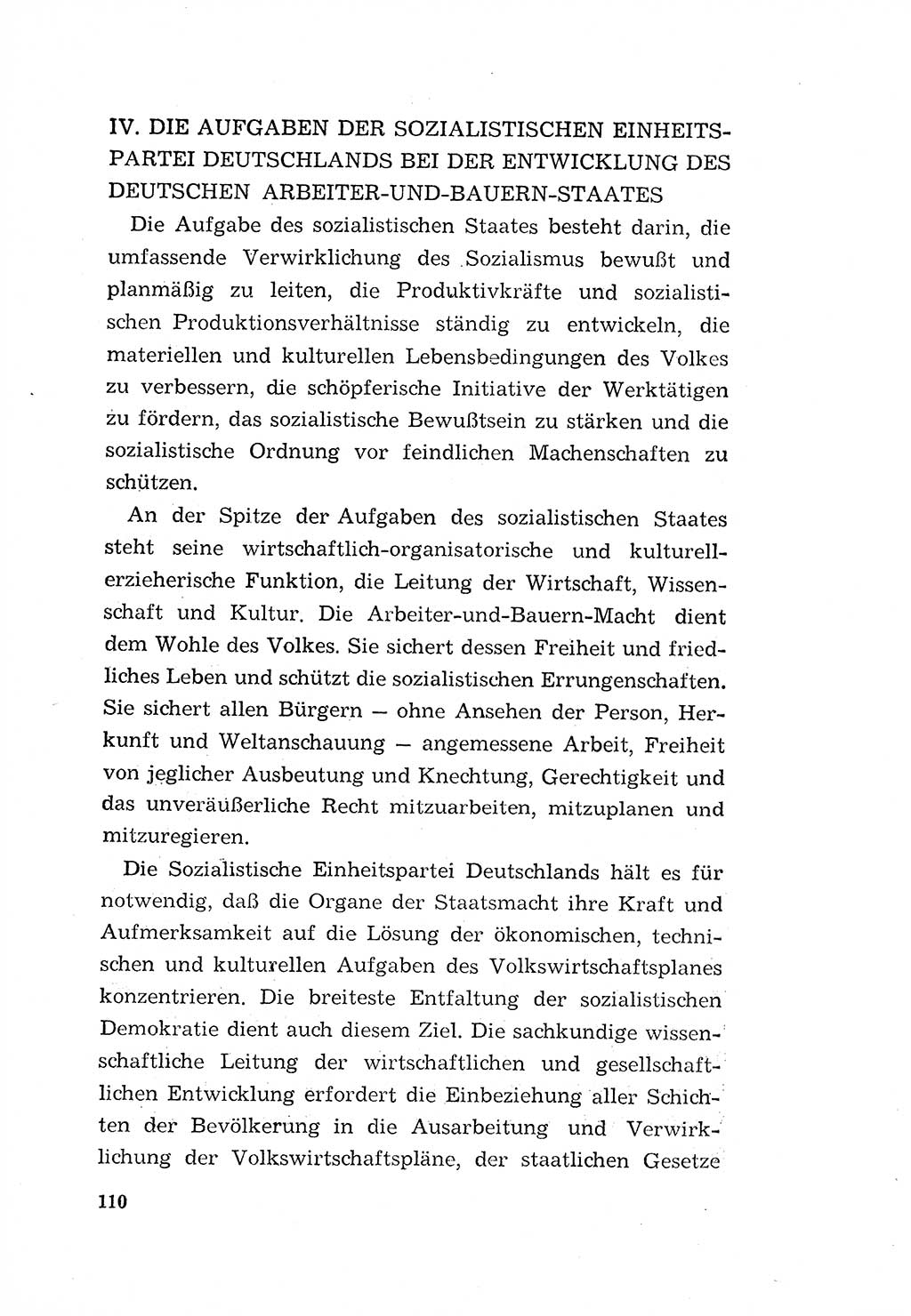 Programm der Sozialistischen Einheitspartei Deutschlands (SED) [Deutsche Demokratische Republik (DDR)] 1963, Seite 110 (Progr. SED DDR 1963, S. 110)