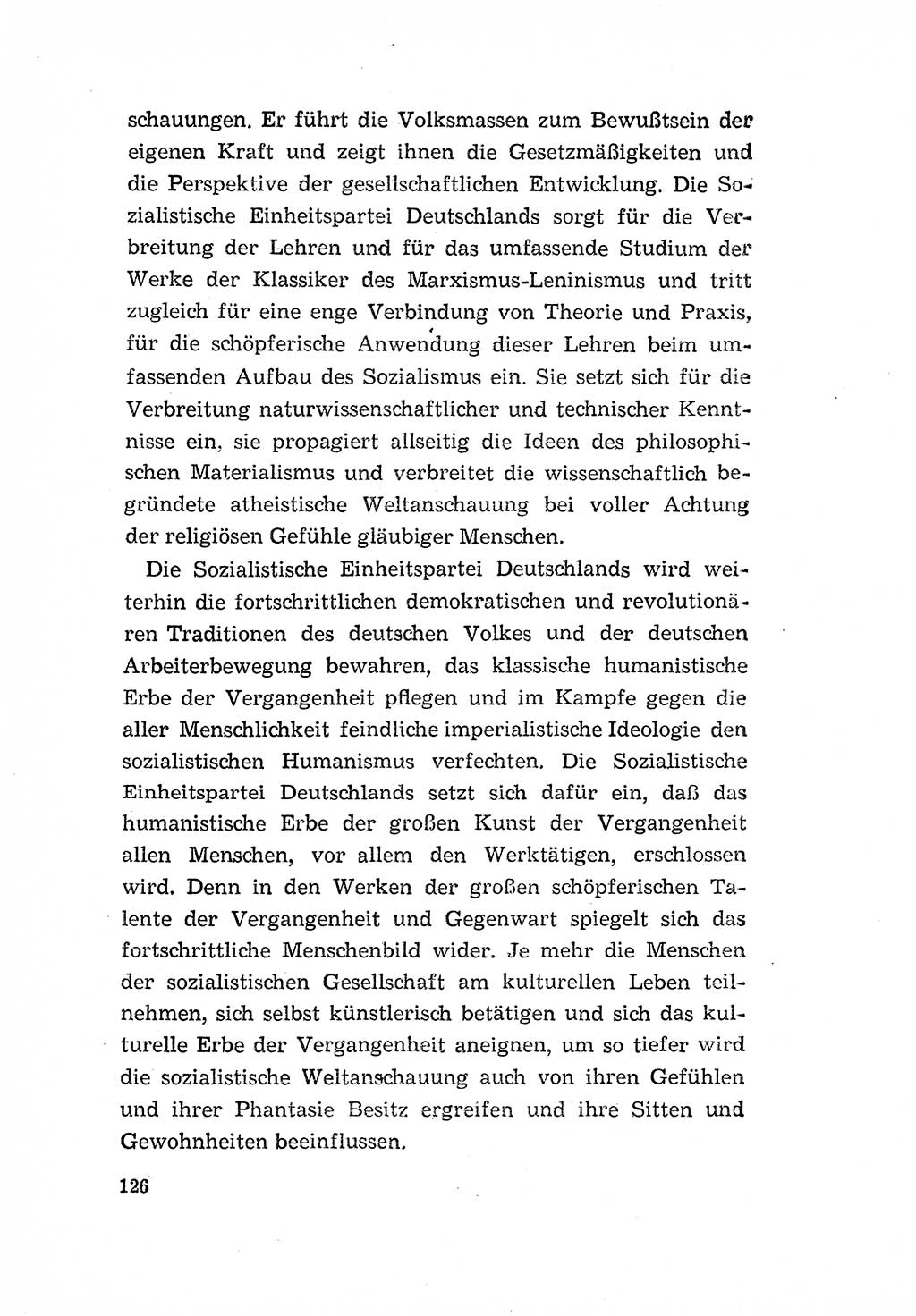 Programm der Sozialistischen Einheitspartei Deutschlands (SED) [Deutsche Demokratische Republik (DDR)] 1963, Seite 126 (Progr. SED DDR 1963, S. 126)